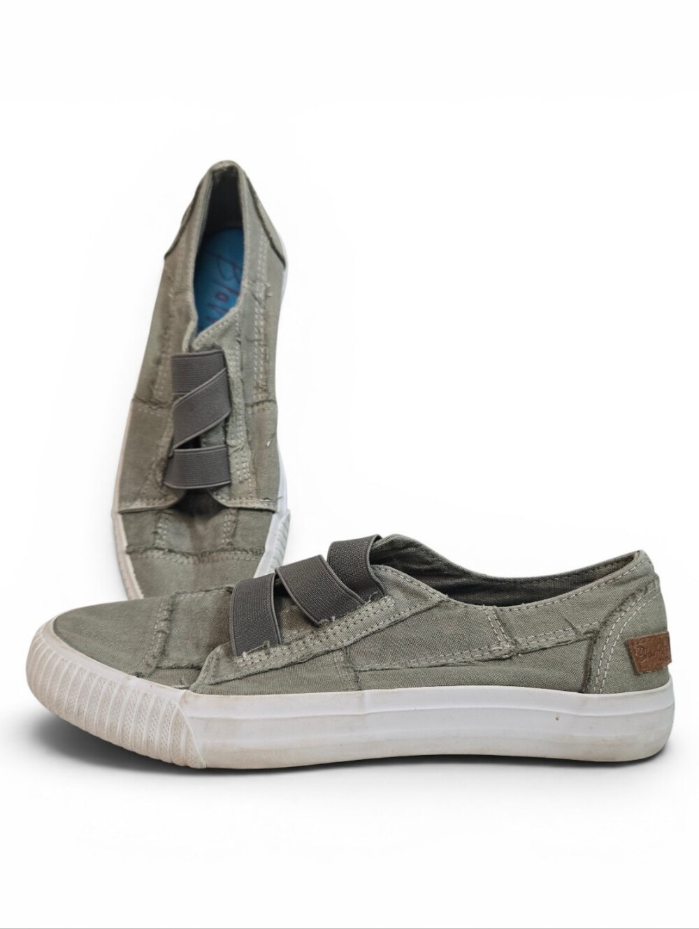 Blowfish Malibu Canvas Slip-on Green Boat Shoes | Women Size 7